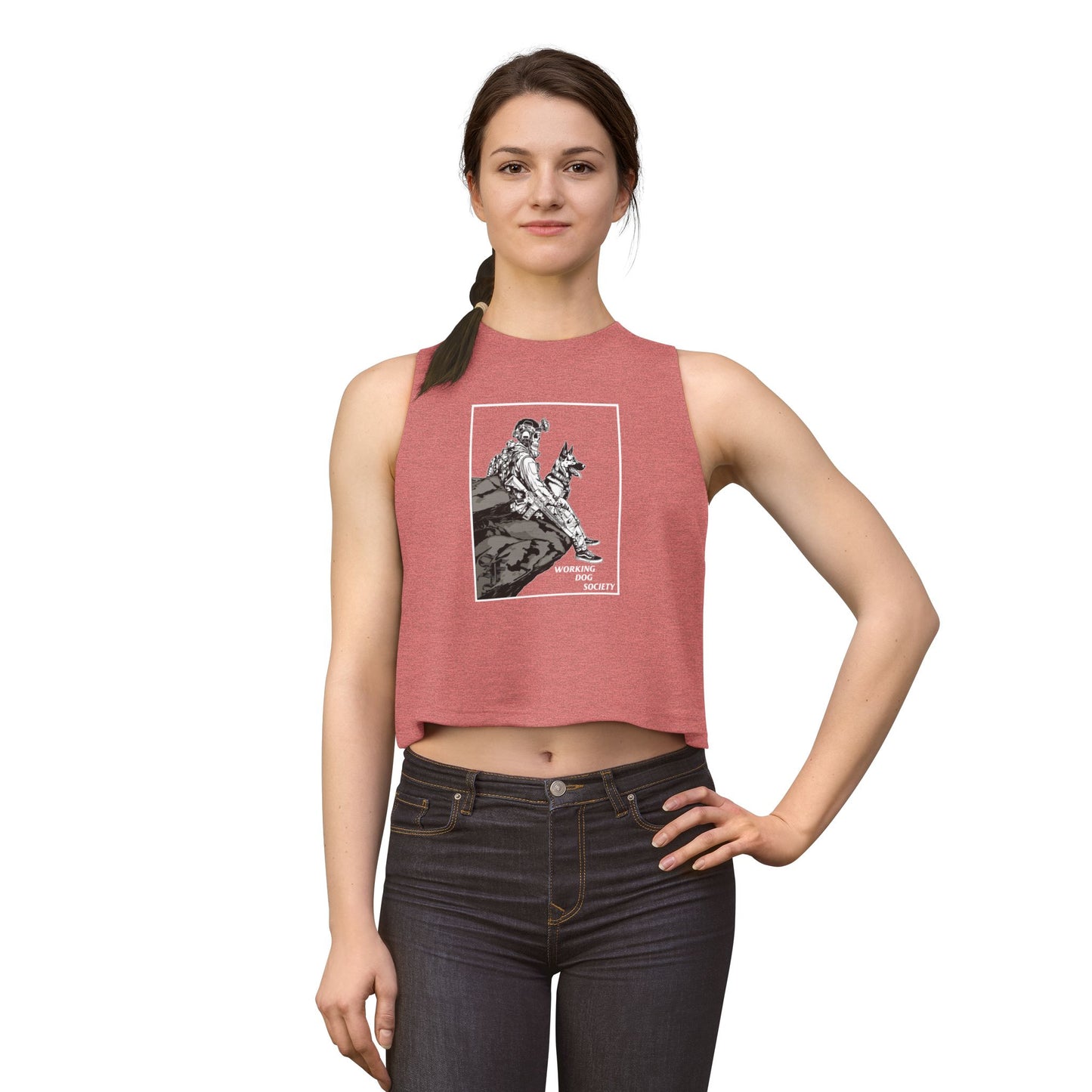 Women's Crop Top - Vintage 'Working Dog Society' Graphic Tank Top