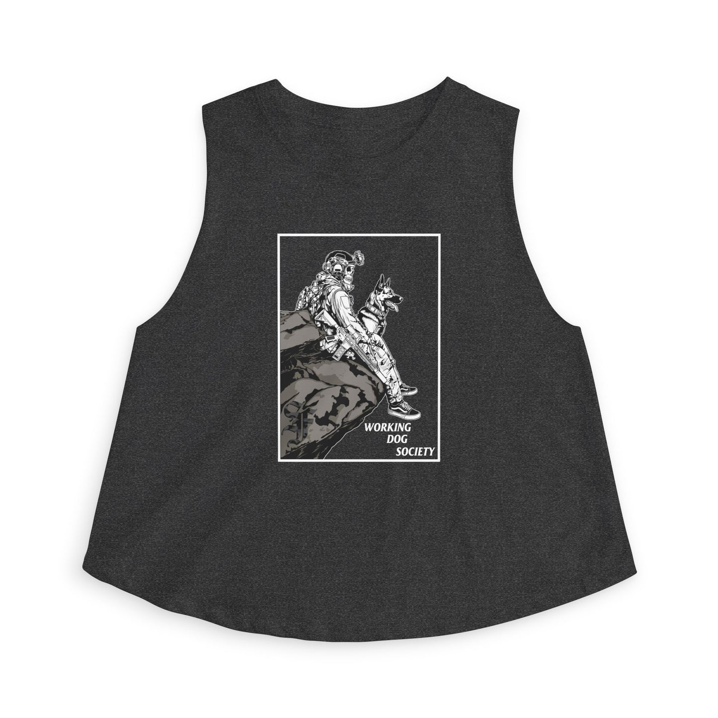Women's Crop Top - Vintage 'Working Dog Society' Graphic Tank Top