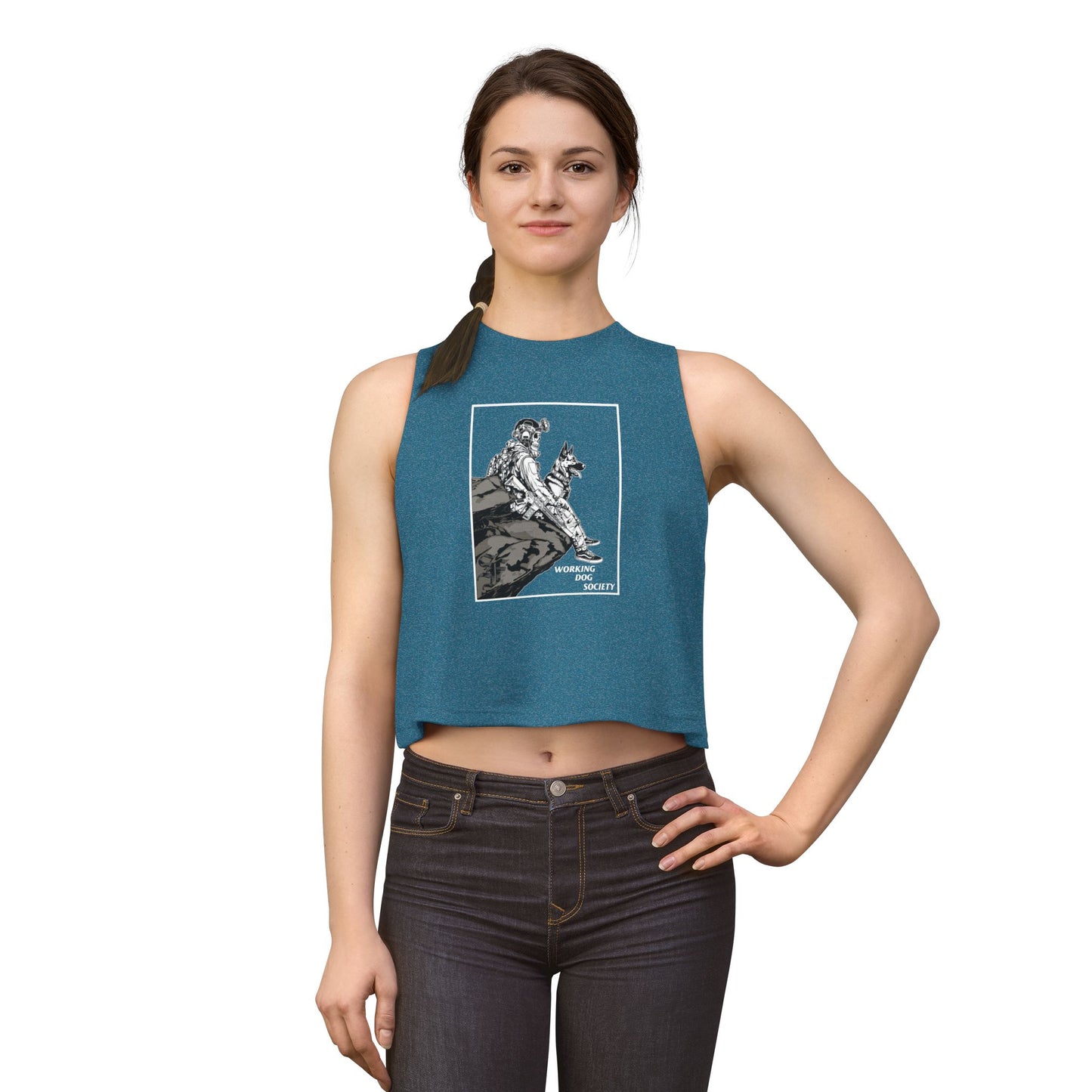 Women's Crop Top - Vintage 'Working Dog Society' Graphic Tank Top
