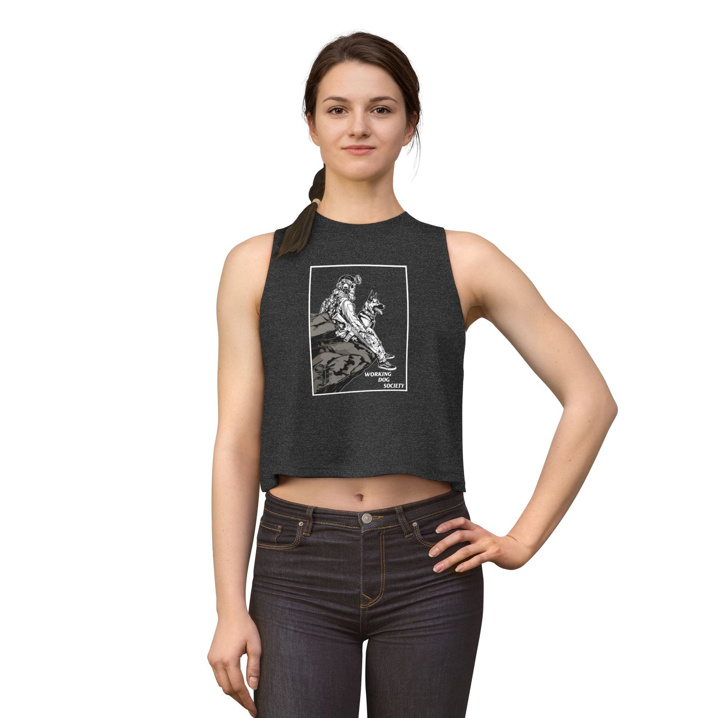 Women's Crop Top - Vintage 'Working Dog Society' Graphic Tank Top
