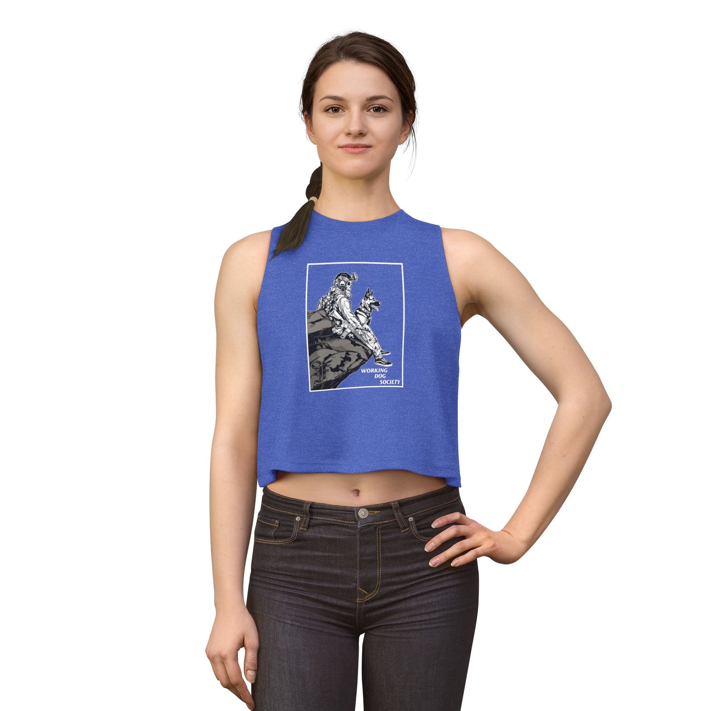 Women's Crop Top - Vintage 'Working Dog Society' Graphic Tank Top