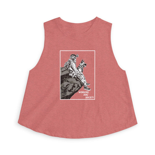 Women's Crop Top - Vintage 'Working Dog Society' Graphic Tank Top
