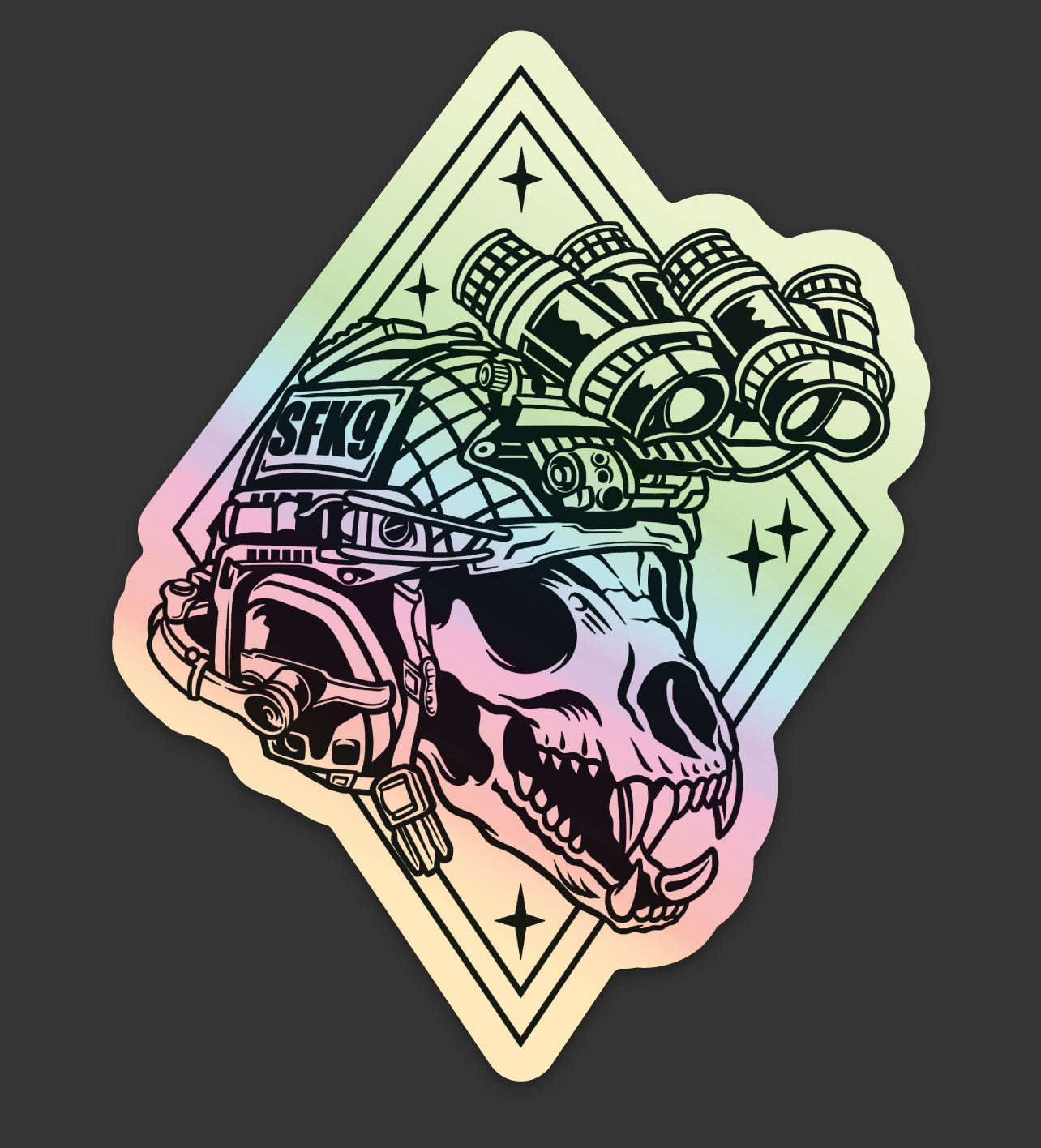 Holographic B&W QuadNod Sticker